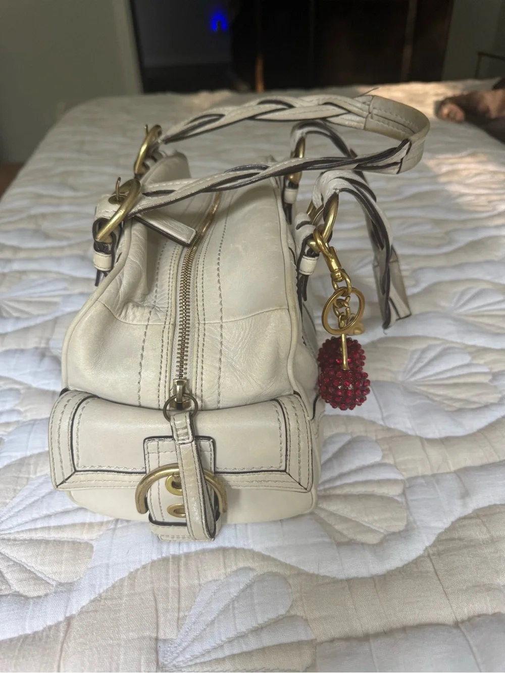 Coach Mia Satchel 10048 – Bone Glove-Tanned Leather | Rare Y2K Coach